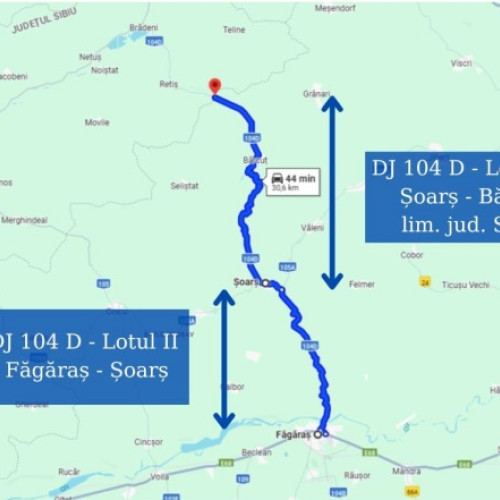 Consiliul Judeţean Braşov a transmis ordinele de începere pentru proiectarea tronsoanelor din DJ 104D