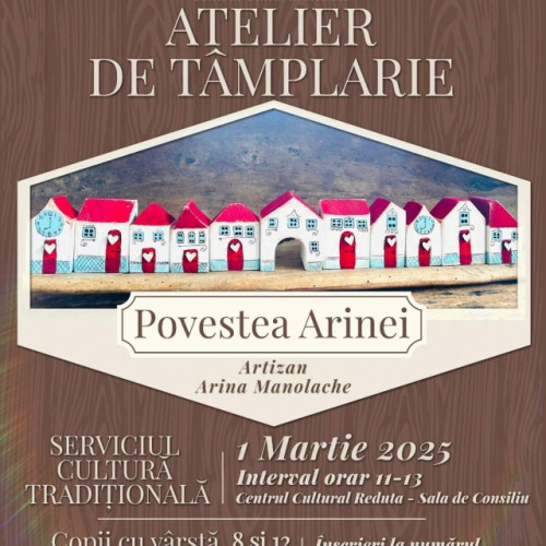 Atelier de tâmplărie pentru copii, la Centrul Cultural Reduta