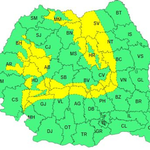 Vânt puternic în zonele montane