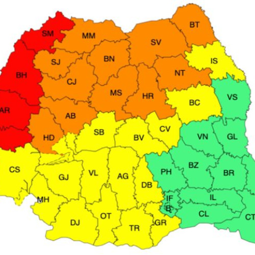 COD GALBEN de instabilitate atmosferică, la Brașov, până la ora 23.00
