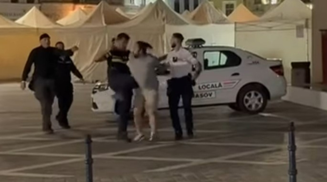 Brașov: imagini cu reținerea unui tânăr, reacții online